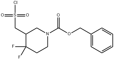 BENZYL 3-[(CHLOROSULFONYL)METHYL]-4,4-DIFLUOROPIPERIDINE-1-CARBOXYLATE 结构式
