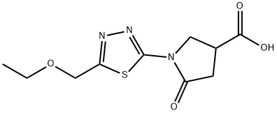 3-Pyrrolidinecarboxylic acid, 1-[5-(ethoxymethyl)-1,3,4-thiadiazol-2-yl]-5-oxo- 结构式