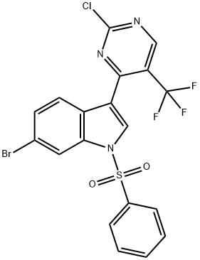 6-溴-3-(2-氯-5-(三氟甲基)嘧啶-4-基)-1-(苯磺酰基)-1H-吲哚 结构式