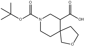 8-(叔丁氧羰基)-2-氧杂-8-氮杂螺[4.5]癸烷-6-羧酸 结构式