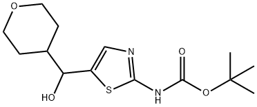 tert-butyl N-{5-[hydroxy(oxan-4-yl)methyl]-1,3-thiazol-2-yl}carbamate 结构式