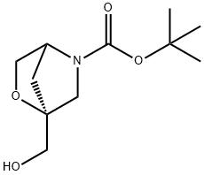 (1S)-1-(羟甲基)-2-氧杂-5-氮杂双环[2.2.1]庚烷-5-羧酸叔丁酯 结构式