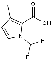 1H-Pyrrole-2-carboxylic acid, 1-(difluoromethyl)-3-methyl- 结构式