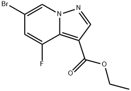 Pyrazolo[1,5-a]pyridine-3-carboxylic acid, 6-bromo-4-fluoro-, ethyl ester 结构式