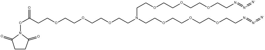 N-(活性酯-三聚乙二醇)-N-双(三聚乙二醇-叠氮) 结构式