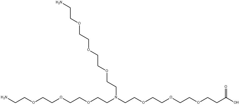 N-(acid-PEG3)-N-bis(PEG3-amine) 结构式
