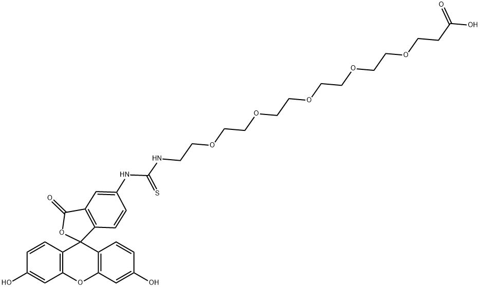 荧光素-五聚乙二醇-丙酸 结构式