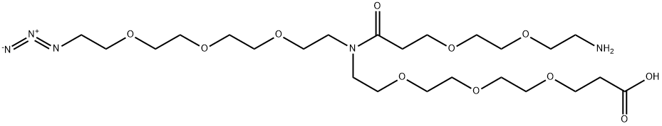 N-(Azido-PEG3)-N-(PEG2-amine)-PEG3-acid 结构式