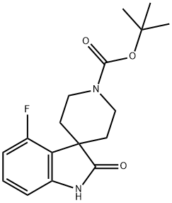 4-氟-2-氧代螺[二氢吲哚-3,4'-哌啶]-1'-羧酸叔丁酯 结构式