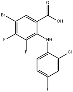 5-溴-2-((2-氯-4-碘苯基)氨基)-3,4-二氟苯甲酸 结构式