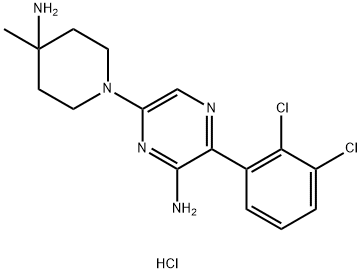 6- (4- 氨基- 4- 甲基- 1- 哌啶基) - 3- (2, 3- 二氯苯基) - 2- 吡嗪胺,盐酸盐(1:1 ) 结构式