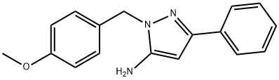 1-(4-甲氧基苄基)-3-苯基-1H-吡唑-5-胺 结构式