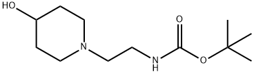 (2-(4-羟基哌啶-1-基)乙基)氨基甲酸叔丁酯 结构式