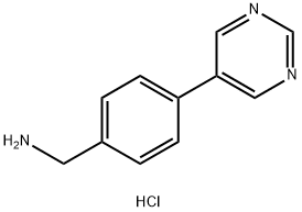 Benzenemethanamine, 4-(5-pyrimidinyl)-, hydrochloride (1:2) 结构式