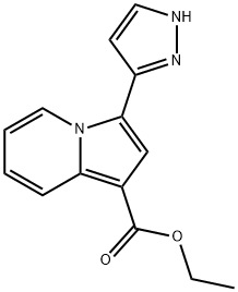 乙基 3-(1H-吡唑-3-基)吲哚嗪-1-甲酸基酯 结构式