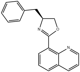 (S)-4-苄基-2-(喹啉-8-基)-4,5-二氢恶唑 结构式