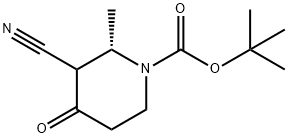 (2S)-3-氰基-2-甲基-4-氧代哌啶-1-羧酸叔丁酯 结构式