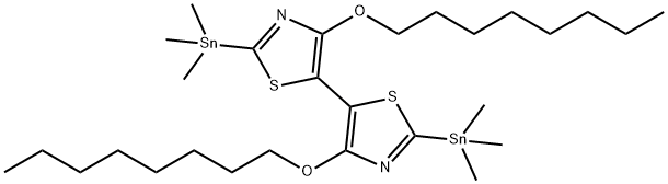 4,4'-双(辛氧基)-2,2'-双(三甲基锡烷基)-5,5'-联噻唑 结构式