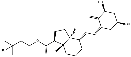 1,3-Cyclohexanediol, 4-methylene-5-[(2E)-2-[(1S,3aS,7aS)-octahydro-1-[(1S)-1-(3-hydroxy-3-methylbutoxy)ethyl]-7a-methyl-4H-inden-4-ylidene]ethylidene]-, (1S,3S,5Z)- 结构式
