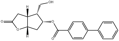 [1,1'-Biphenyl]-4-carboxylic acid, (3aR,4R,5R,6aS)-hexahydro-4-(hydroxymethyl)-2-oxo-2H-cyclopenta[b]furan-5-yl ester 结构式