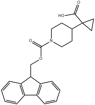 1-(1-{[(9H-FLUOREN-9-YL)METHOXY]CARBONYL}PIPERIDIN-4-YL)CYCLOPROPANE-1-CARBOXYLIC ACID 结构式