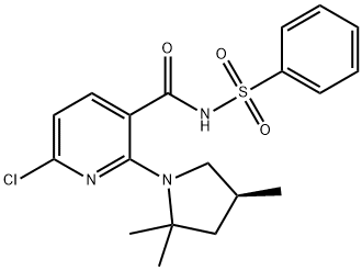 3-Pyridinecarboxamide, 6-chloro-N-(phenylsulfonyl)-2-[(4S)-2,2,4-trimethyl-1-pyrrolidi 结构式