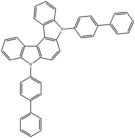 5,8-双([1,1'-联苯]-4-基)-5,8-二氢吲哚并[2,3-C]咔唑 结构式