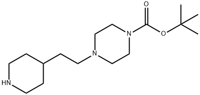 1-Piperazinecarboxylic acid, 4-[2-(4-piperidinyl)ethyl]-, 1,1-dimethylethyl ester 结构式