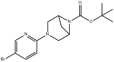 3-(5-溴吡啶-2-基)-3,6-二氮杂双环[3.1.1]庚烷-6-羧酸叔丁酯 结构式