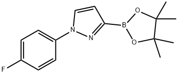 1-(4-氟苯基)-3-(4,4,5,5-四甲基-1,3,2-二氧硼杂环戊烷-2-基)-1H-吡唑 结构式