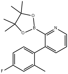 3-(4-Fuoro-2-methylphenyl)pyridine-2-boronic acid pinacol ester 结构式