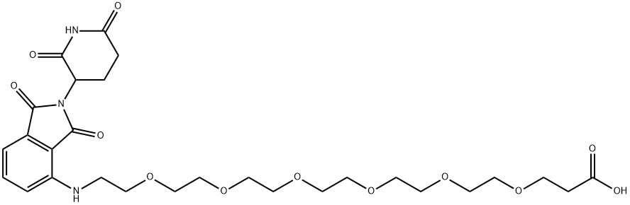 Propanoic acid, 3-[[17-[[2-(2,6-dioxo-3-piperidinyl)-2,3-dihydro-1,3-dioxo-1H-isoindol-4-yl]amino]-3,6,9,12,15-pentaoxaheptadec-1-yl]oxy]- 结构式