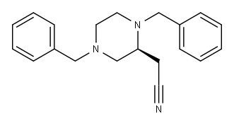 (S)-2-(1,4-二苄基哌嗪-2-基)乙腈 结构式
