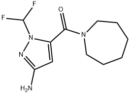 5-(azepan-1-ylcarbonyl)-1-(difluoromethyl)-1H-pyrazol-3-amine 结构式