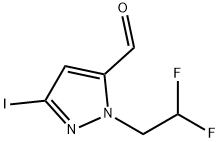 1-(2,2-difluoroethyl)-3-iodo-1H-pyrazole-5-carbaldehyde 结构式