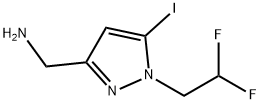 1-[1-(2,2-difluoroethyl)-5-iodo-1H-pyrazol-3-yl]methanamine 结构式