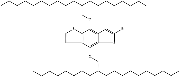 2-Bromo-4,8-bis((2-octyldodecyl)oxy)benzo[1,2-b:4,5-b']dithiophene 结构式