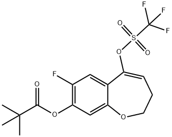 7-氟-5-(((三氟甲基)磺酰基)氧基)-2,3-二氢苯并[B]氧杂-8-基新戊酸酯 结构式