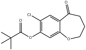 7-氯-5-氧代-2,3,4,5-四氢苯并[B]氧杂-8-基新戊酸酯 结构式
