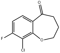 9-氯-8-氟-3,4-二氢苯并[B]氧杂-5(2H)-酮 结构式