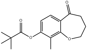 9-甲基-5-氧代-2,3,4,5-四氢苯并[B]氧杂-8-基新戊酸酯 结构式