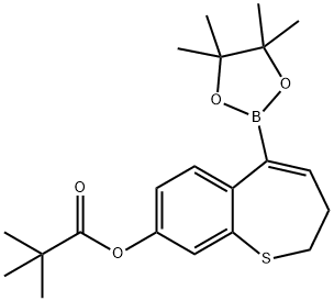5-(4,4,5,5-四甲基-1,3,2-二氧杂硼杂环戊烷-2-基)-2,3-二氢苯并[B]噻吩-8-基新戊酸酯 结构式