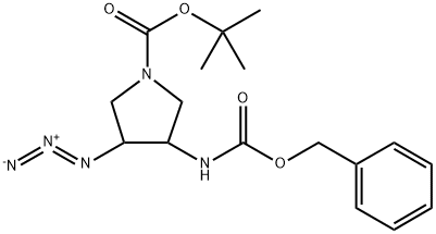 3-叠氮-4-(苄氧羰基)吡咯烷-1-羧酸叔丁酯 结构式