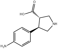 3-Pyrrolidinecarboxylic acid, 4-(4-aminophenyl)-, (3S,4R)- 结构式