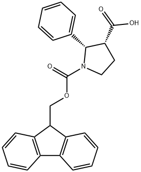 (2S,3R)-1-(((9H-芴-9-基)甲氧基)羰基)-2-苯基吡咯烷-3-羧酸 结构式