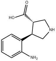 3-Pyrrolidinecarboxylic acid, 4-(2-aminophenyl)-, (3S,4R)- 结构式