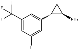 trans-2-(3-fluoro-5-(trifluoromethyl)phenyl)cyclopropan-1-amine hydrochloride 结构式