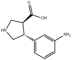 3-Pyrrolidinecarboxylic acid, 4-(3-aminophenyl)-, (3S,4R)- 结构式