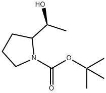 1-Pyrrolidinecarboxylic acid, 2-[(1S)-1-hydroxyethyl]-, 1,1-dimethylethyl ester 结构式