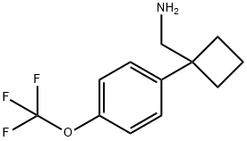 (1-(4-(trifluoromethoxy)phenyl)cyclobutyl)methanamine hydrochloride 结构式